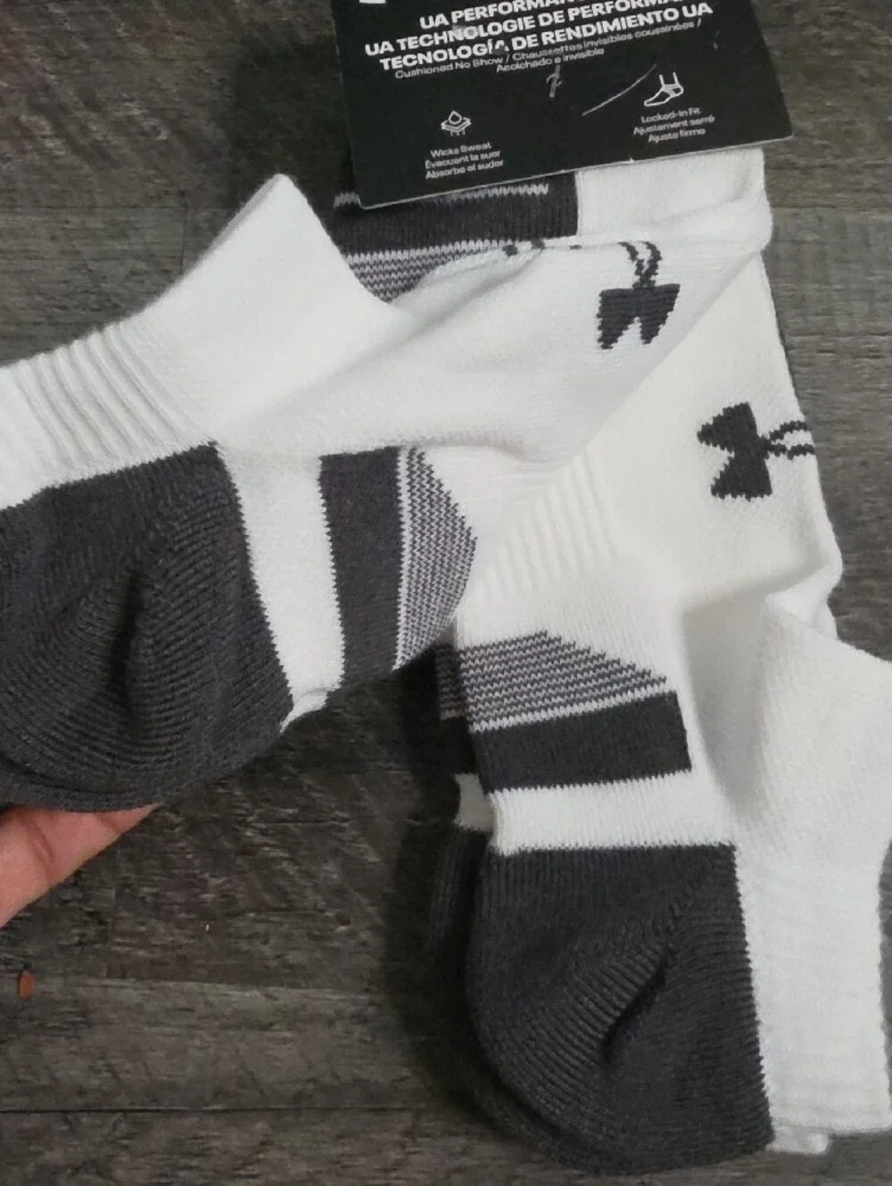 Under Armour White and Black Performance Crew Athletic Socks - 3 Pack